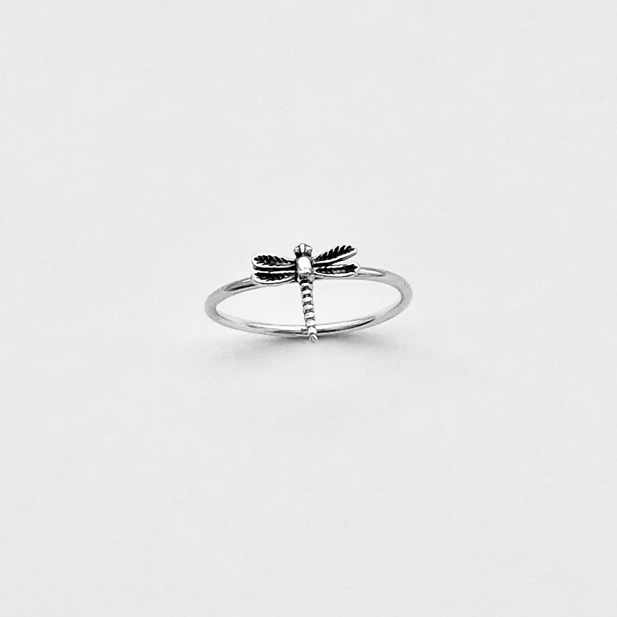 925 Sterling Silver Delicate Small Dragonfly Ring | Dainty Spirit Bug Rings