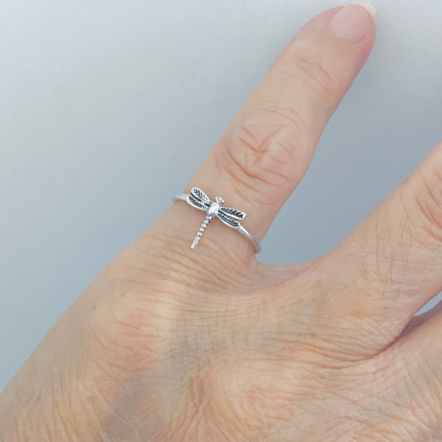 Sterling Silver Dainty Little Delicate Dragonfly Ring, Spirit Bugs, Silver Rings, Insect Bug