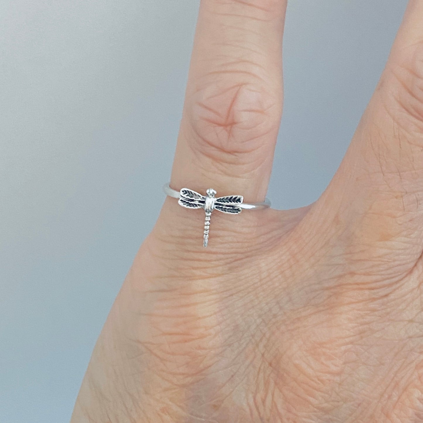Sterling Silver Dainty Little Delicate Dragonfly Ring, Spirit Bugs, Silver Rings, Insect Bug