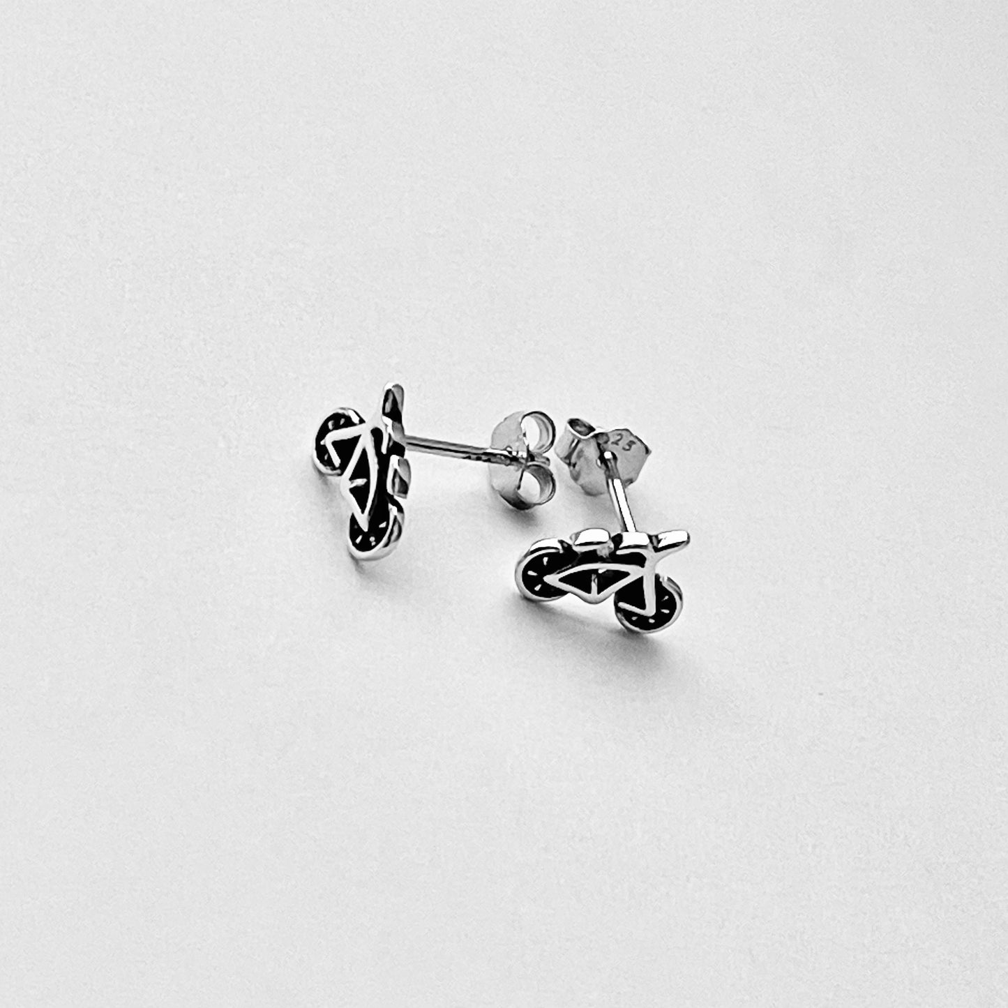 Sterling Silver Little Cruiser Bike Earrings, Bikers, Bicycle Silver Earring