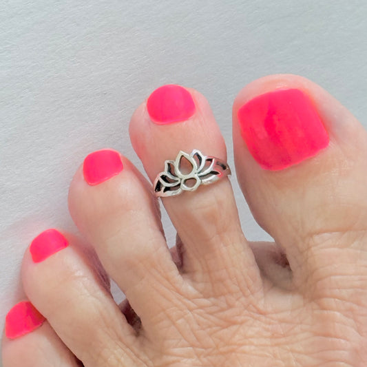 Sterling Silver Lotus Toe Ring, Flower Ring, Silver Rings, Spirit Flowers, Yoga