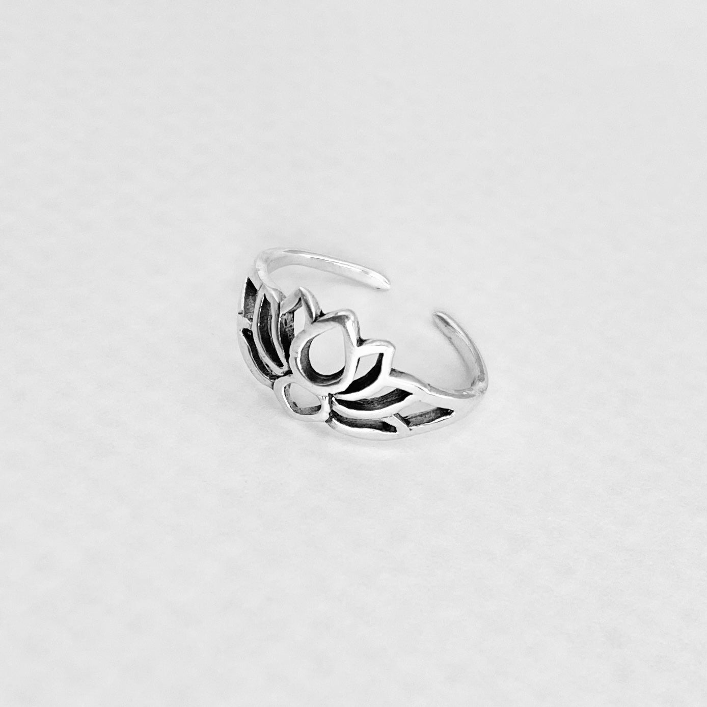 Sterling Silver Lotus Toe Ring, Flower Silver Rings, Spirit Ring