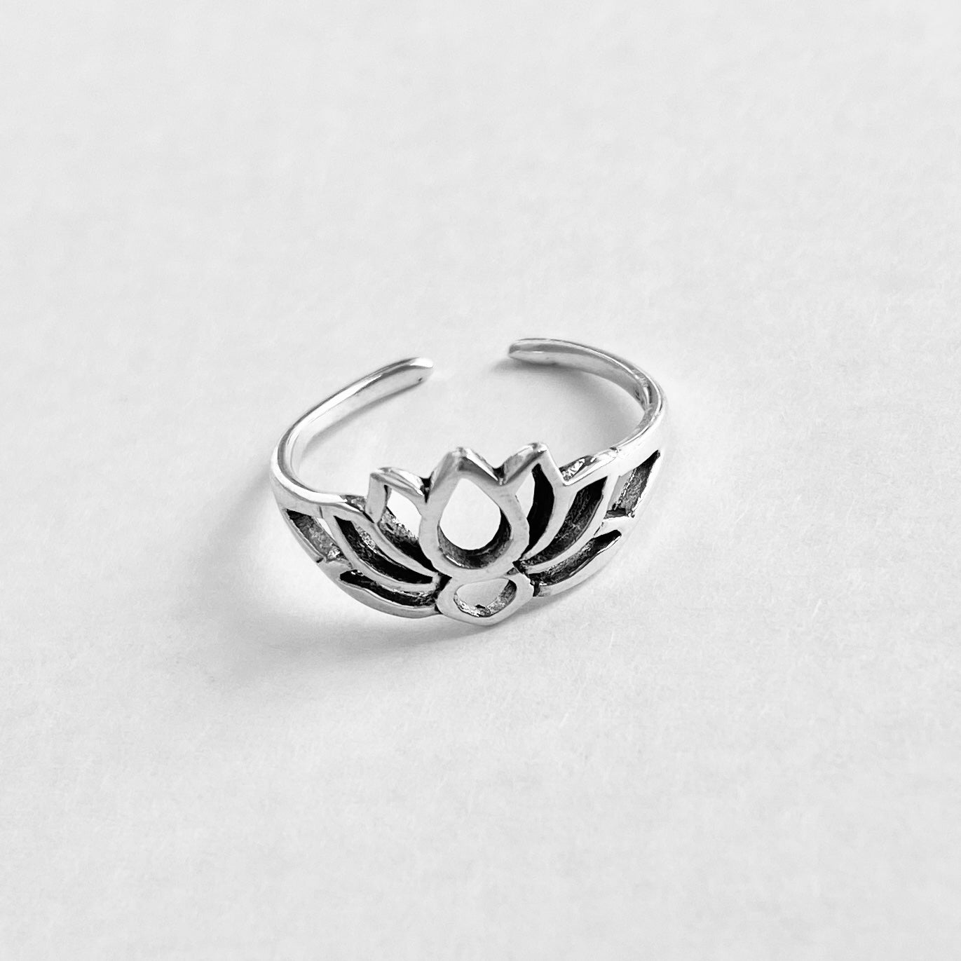 Sterling Silver Lotus Toe Ring, Flower Silver Rings, Spirit Ring