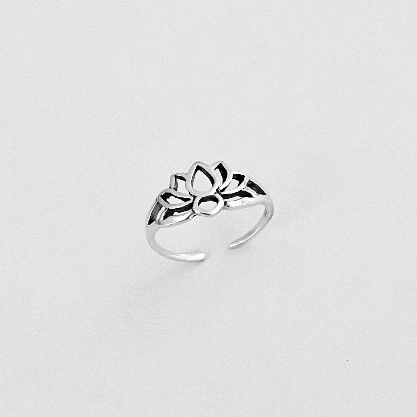 Sterling Silver Lotus Toe Ring, Flower Silver Rings, Spirit Ring