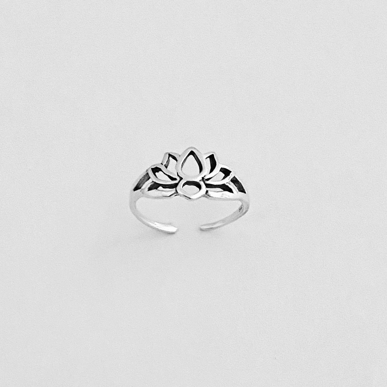 Sterling Silver Lotus Toe Ring, Flower Silver Rings, Spirit Ring