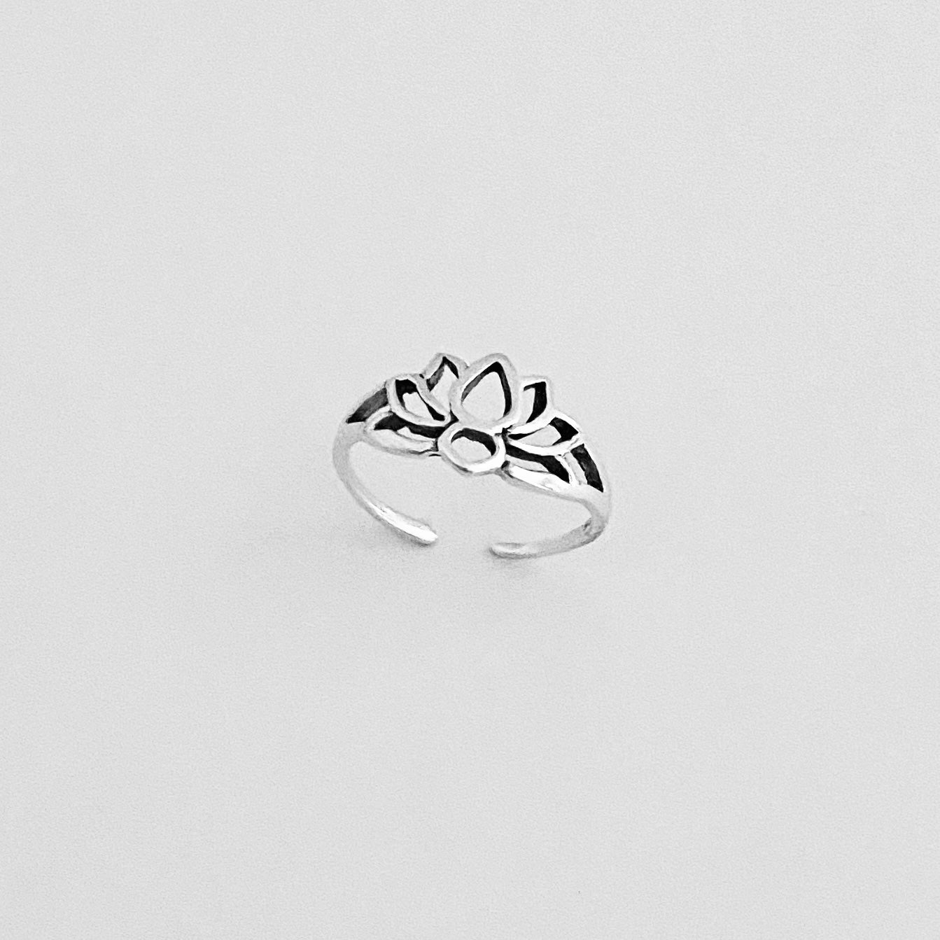 Sterling Silver Lotus Toe Ring, Flower Silver Rings, Spirit Ring