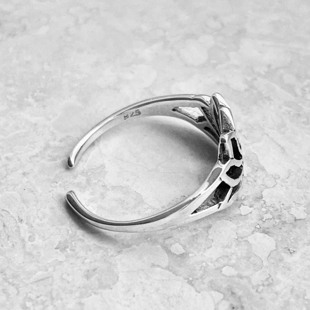 Sterling Silver Lotus Toe Ring, Flower Silver Rings, Spirit Ring