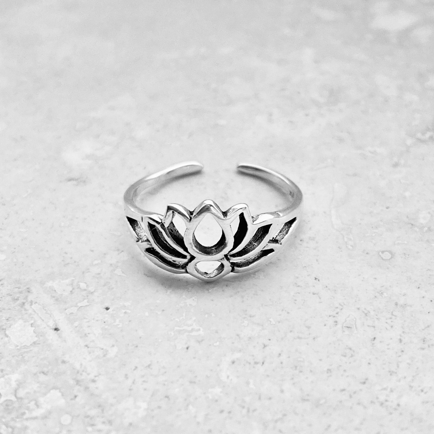 Sterling Silver Lotus Toe Ring, Flower Silver Rings, Spirit Ring