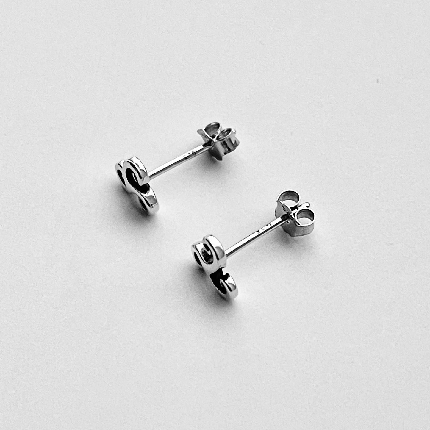 Sterling Silver Minimalist Triskele Earring, Triskelion Earrings, Stud Silver Earrings