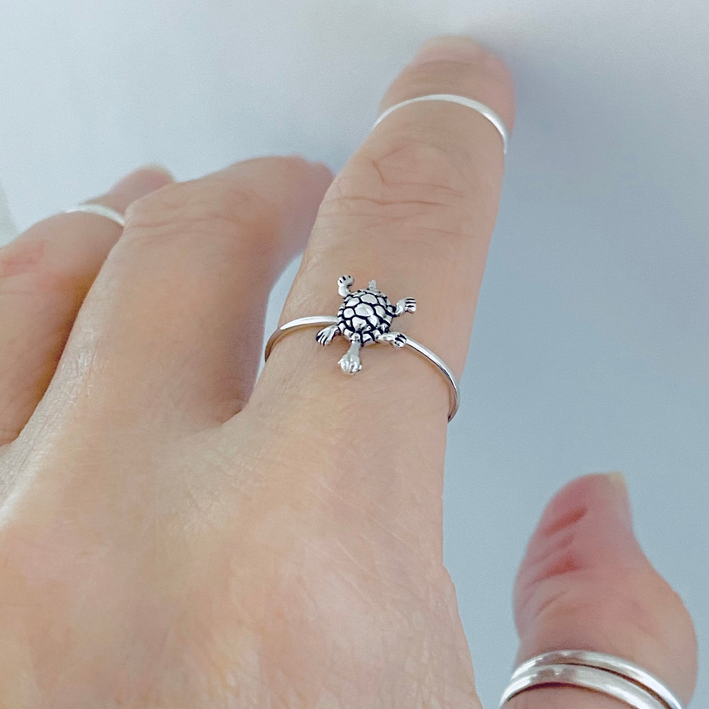 Sterling Silver Baby Turtle Ring | Ocean Beach Jewelry, Sea Animal Rings
