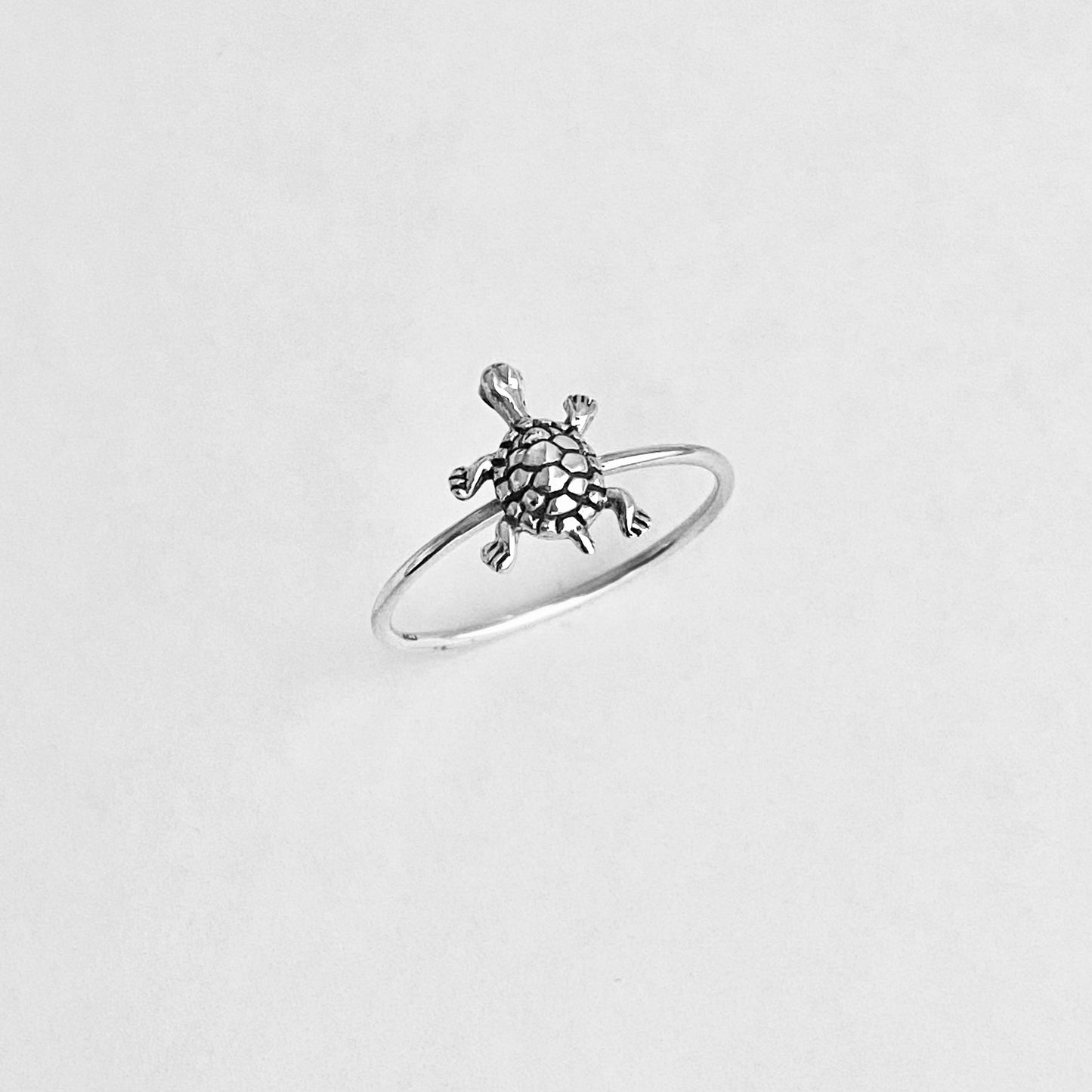 Sterling Silver Minimalist Baby Turtle Ring, Sea Animal Ring, Silver Rings, Ocean Ring