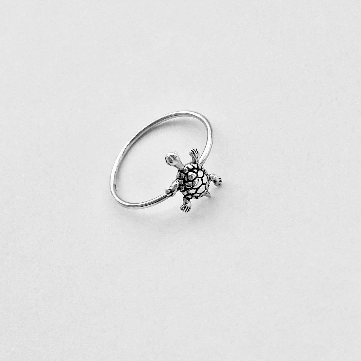 Sterling Silver Minimalist Baby Turtle Ring, Sea Animal Ring, Silver Rings, Ocean Ring