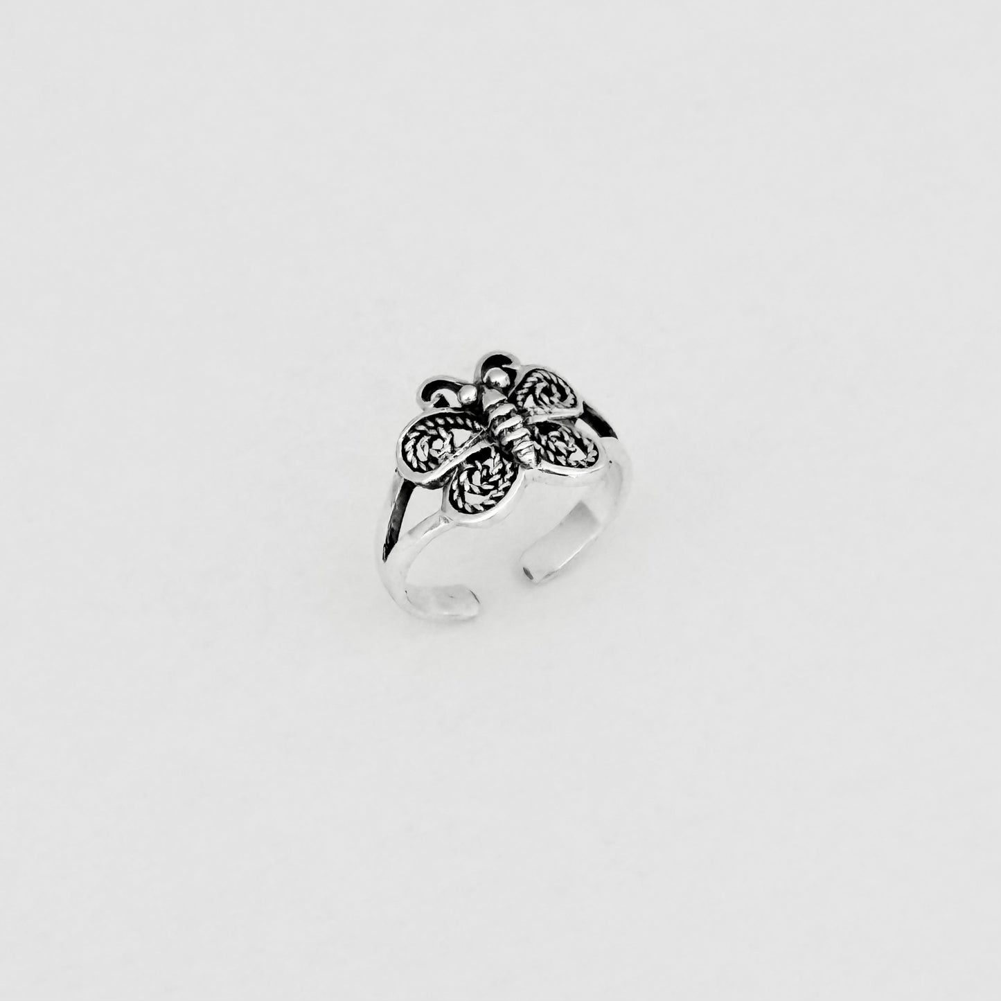 925 Sterling Silver Butterfly Toe Ring | Dainty Bug & Insect Jewelry