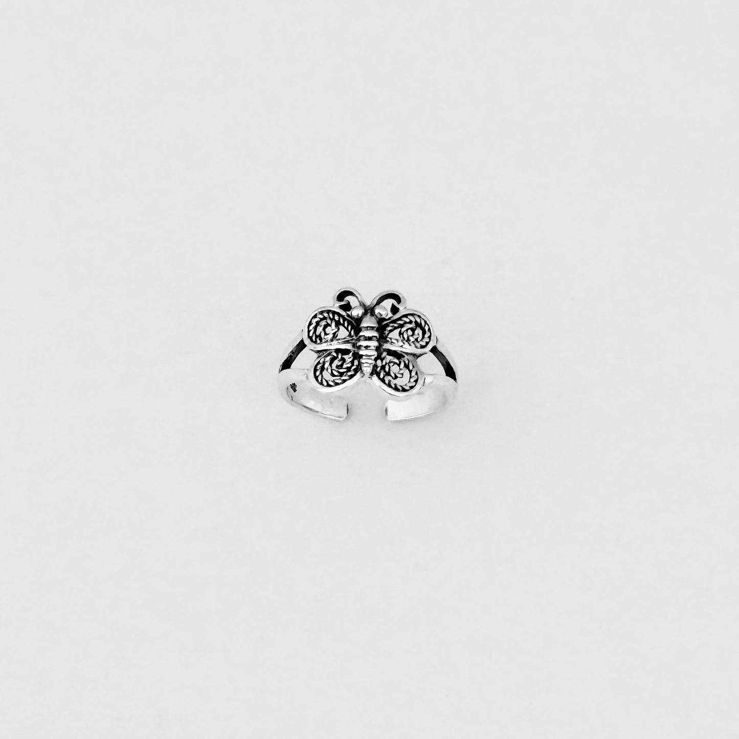 925 Sterling Silver Butterfly Toe Ring | Dainty Bug & Insect Jewelry