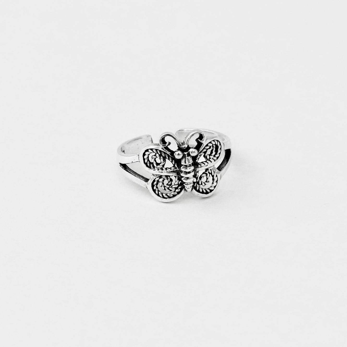 925 Sterling Silver Butterfly Toe Ring | Dainty Bug & Insect Jewelry