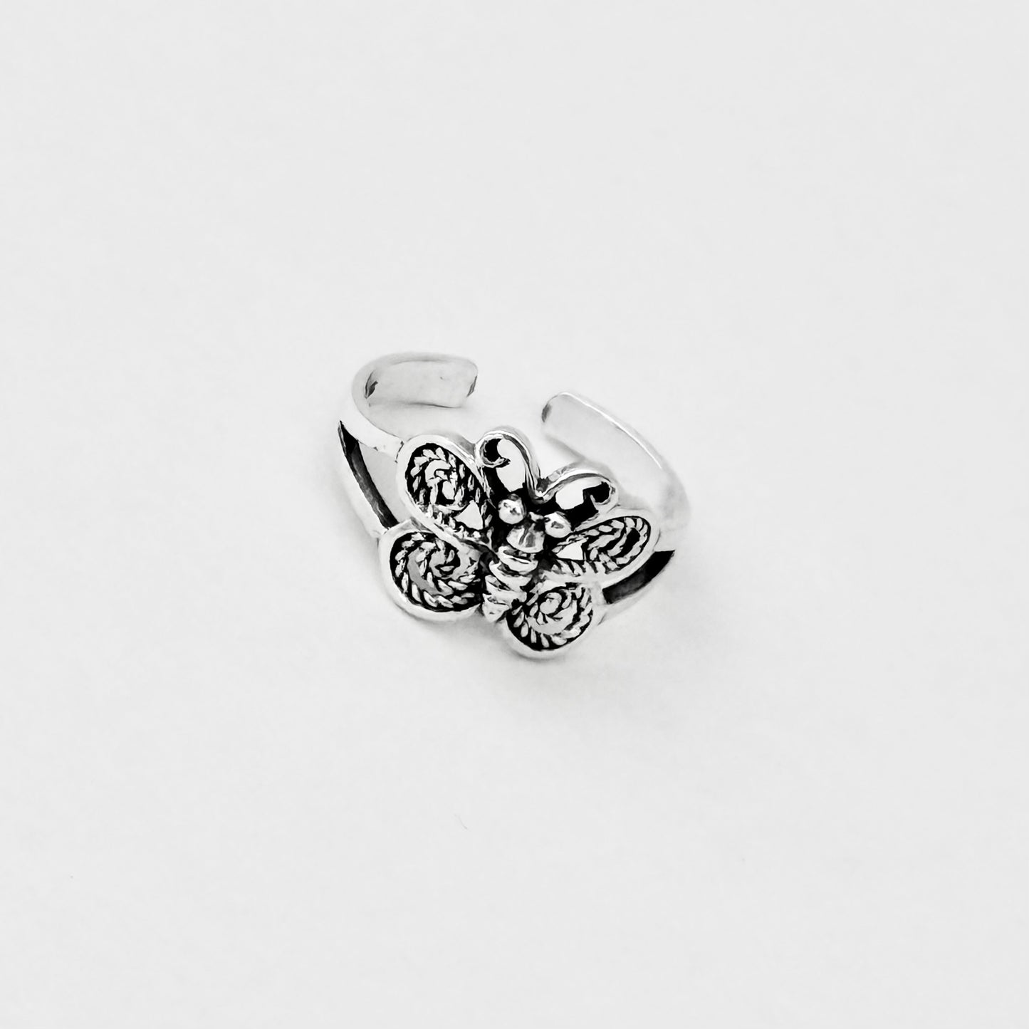 925 Sterling Silver Butterfly Toe Ring | Dainty Bug & Insect Jewelry