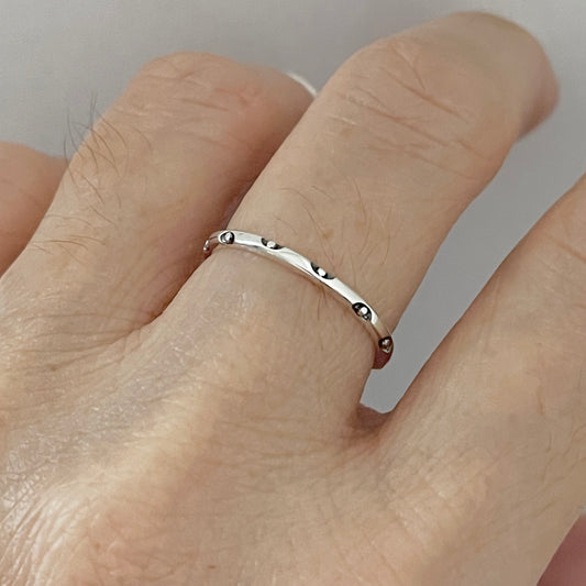 Sterling Silver Little Tiny Eternity All Seeing Eye Ring, Minimalist Eyes Rings