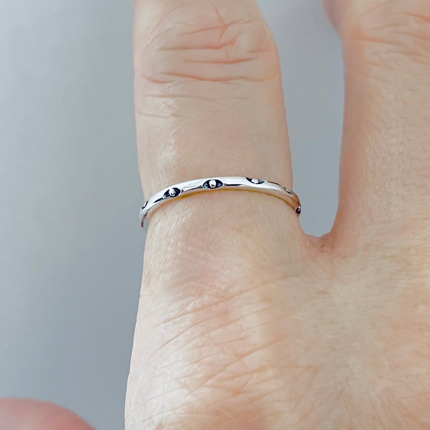925 Sterling Silver Eternity All Seeing Eye Band Ring | Dainty Little Tiny Evil Eye Silver Rings