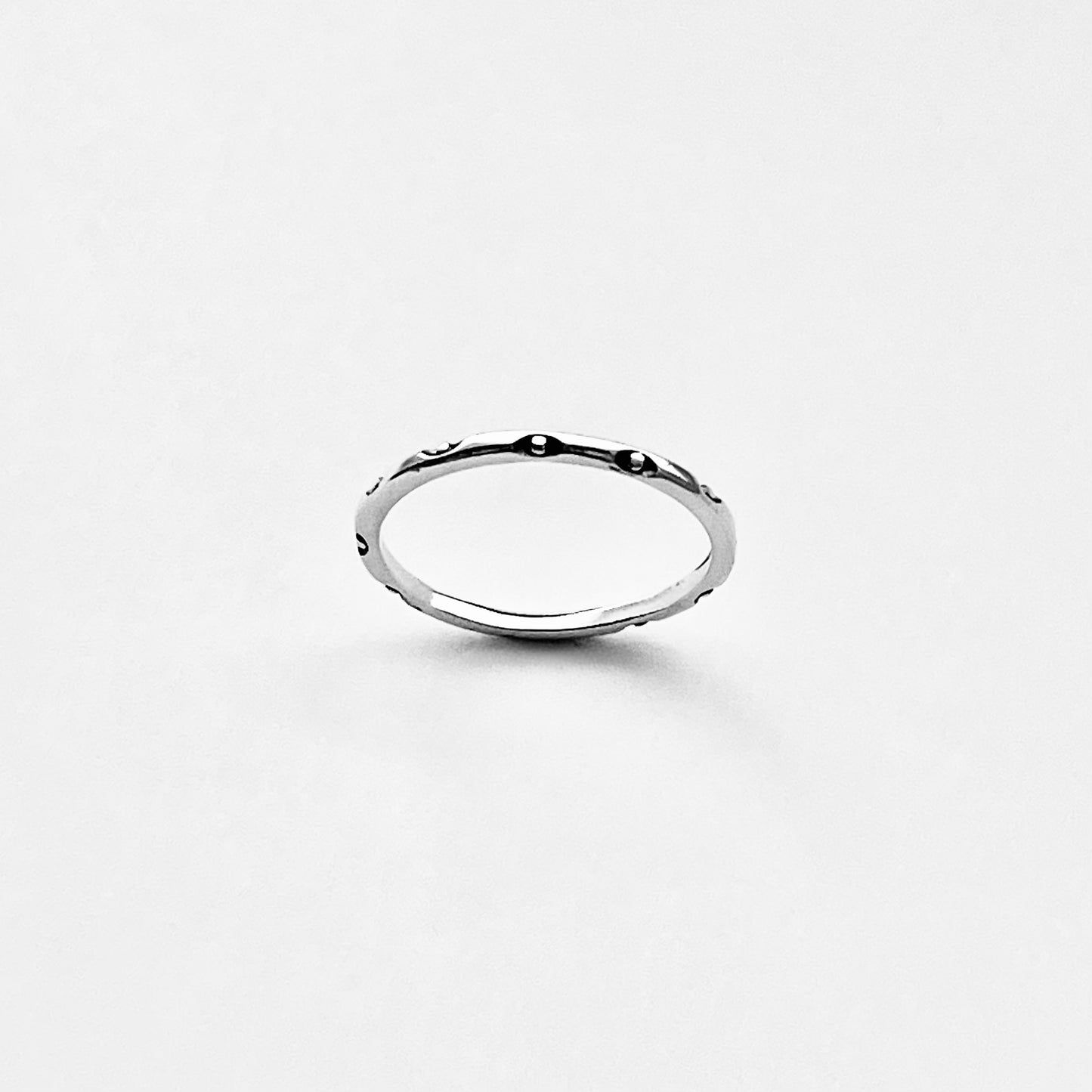 925 Sterling Silver Eternity All Seeing Eye Band Ring | Dainty Little Tiny Evil Eye Silver Rings