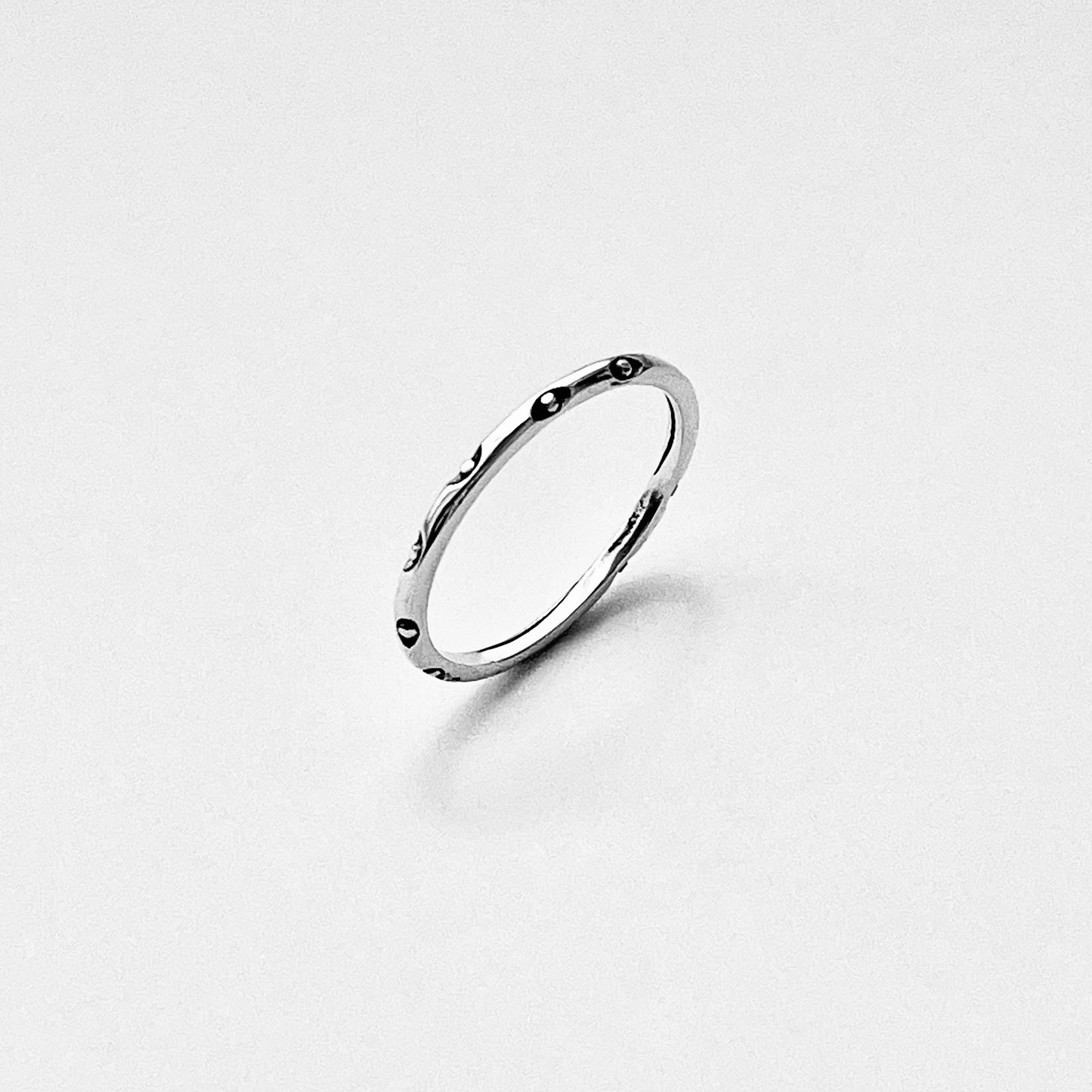 925 Sterling Silver Eternity All Seeing Eye Band Ring | Dainty Little Tiny Evil Eye Silver Rings
