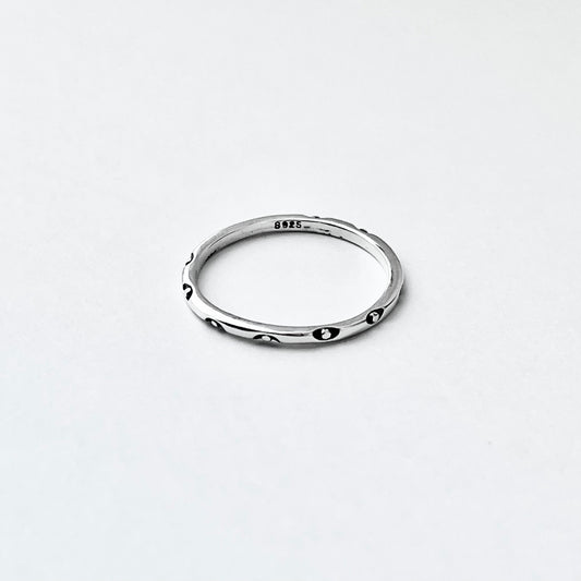 925 Sterling Silver Eternity All Seeing Eye Band Ring | Dainty Little Tiny Evil Eye Silver Rings