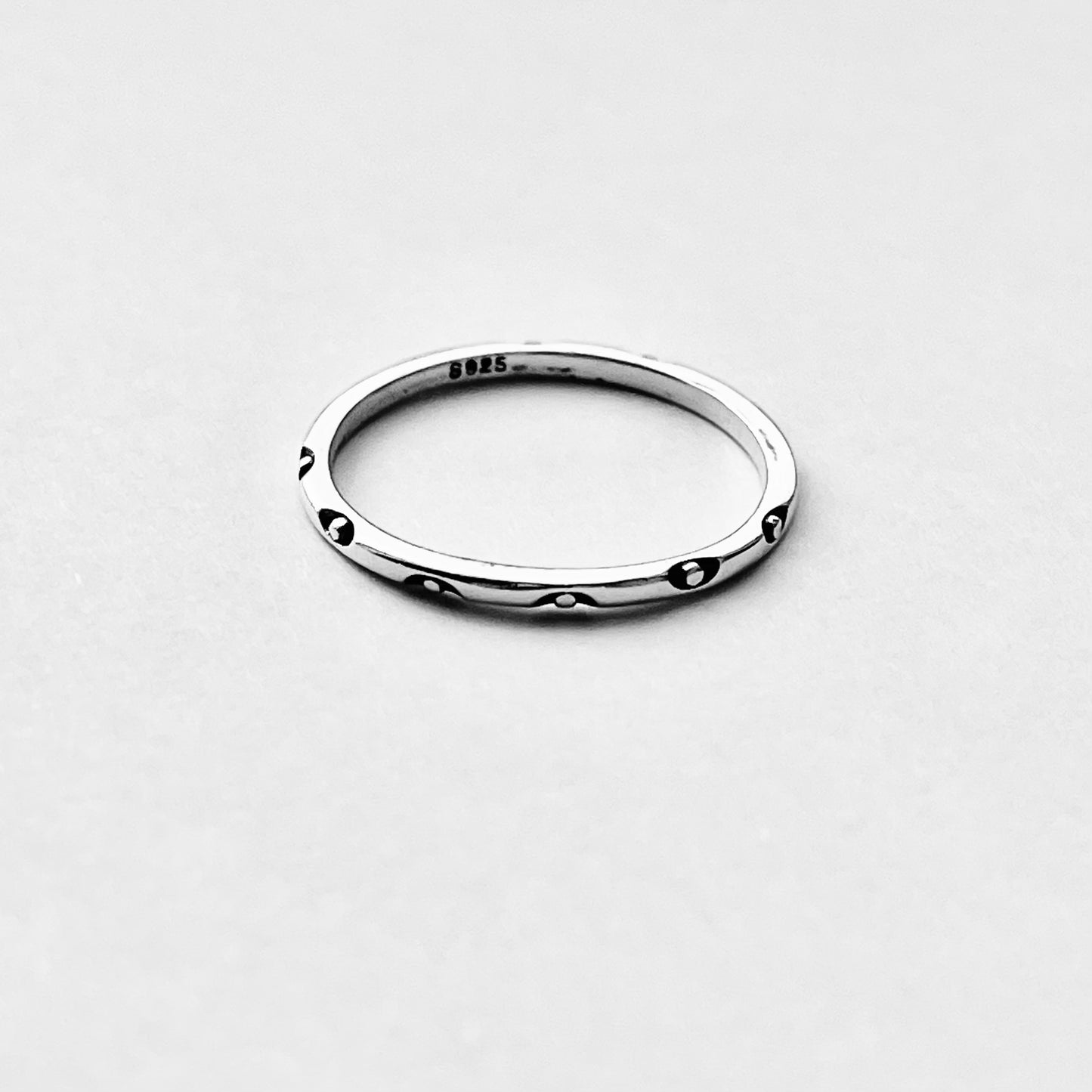 925 Sterling Silver Eternity All Seeing Eye Band Ring | Dainty Little Tiny Evil Eye Silver Rings