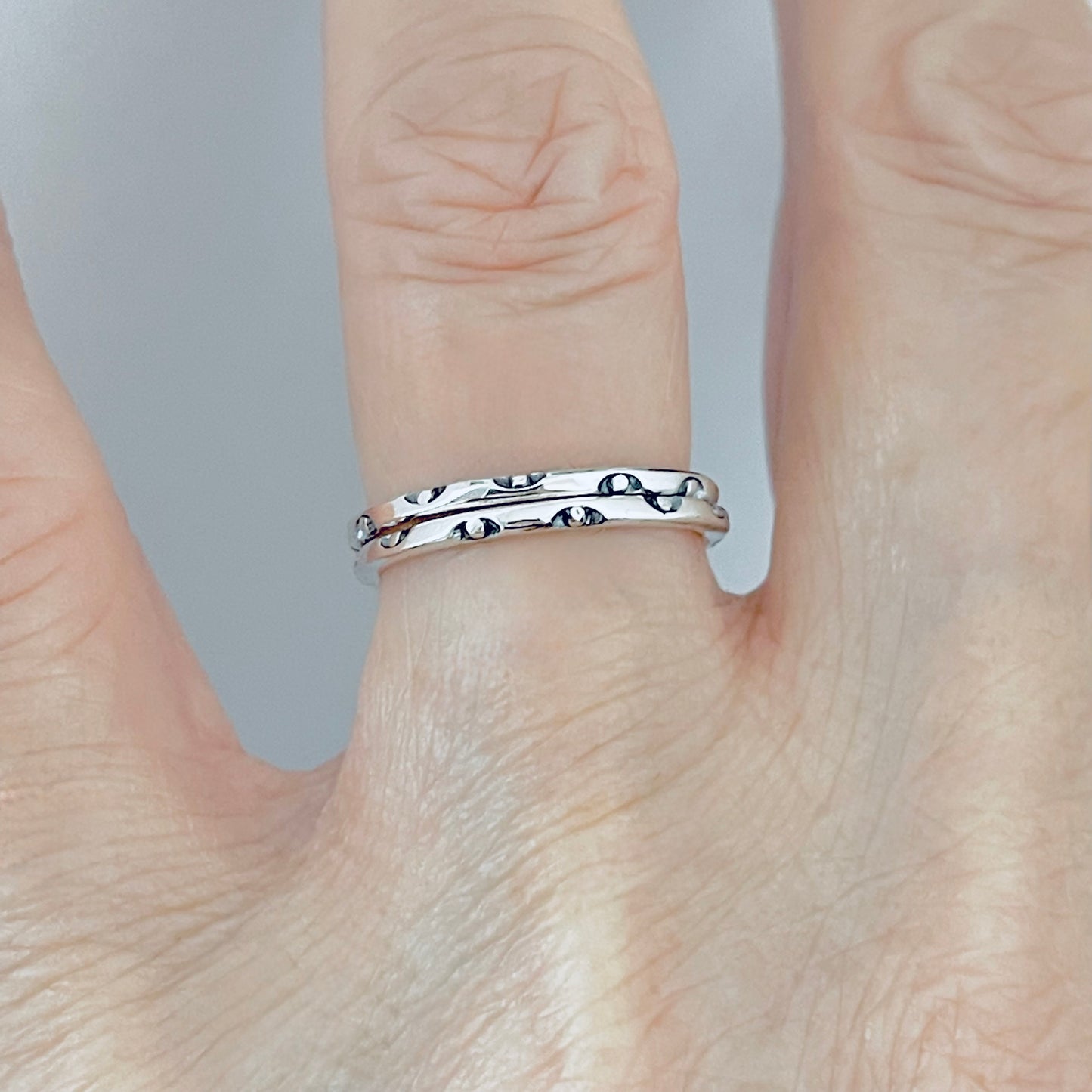 925 Sterling Silver Eternity All Seeing Eye Band Ring | Dainty Little Tiny Evil Eye Silver Rings