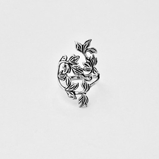 Sterling Silver Delicate Bouquet of Flower Ring  – Statement Boho Floral Silver Rings