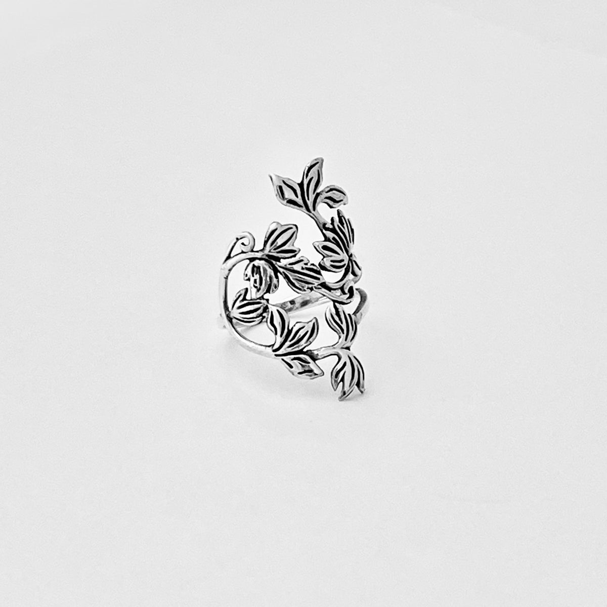 Sterling Silver Delicate Bouquet of Flower Ring  – Statement Boho Floral Silver Rings