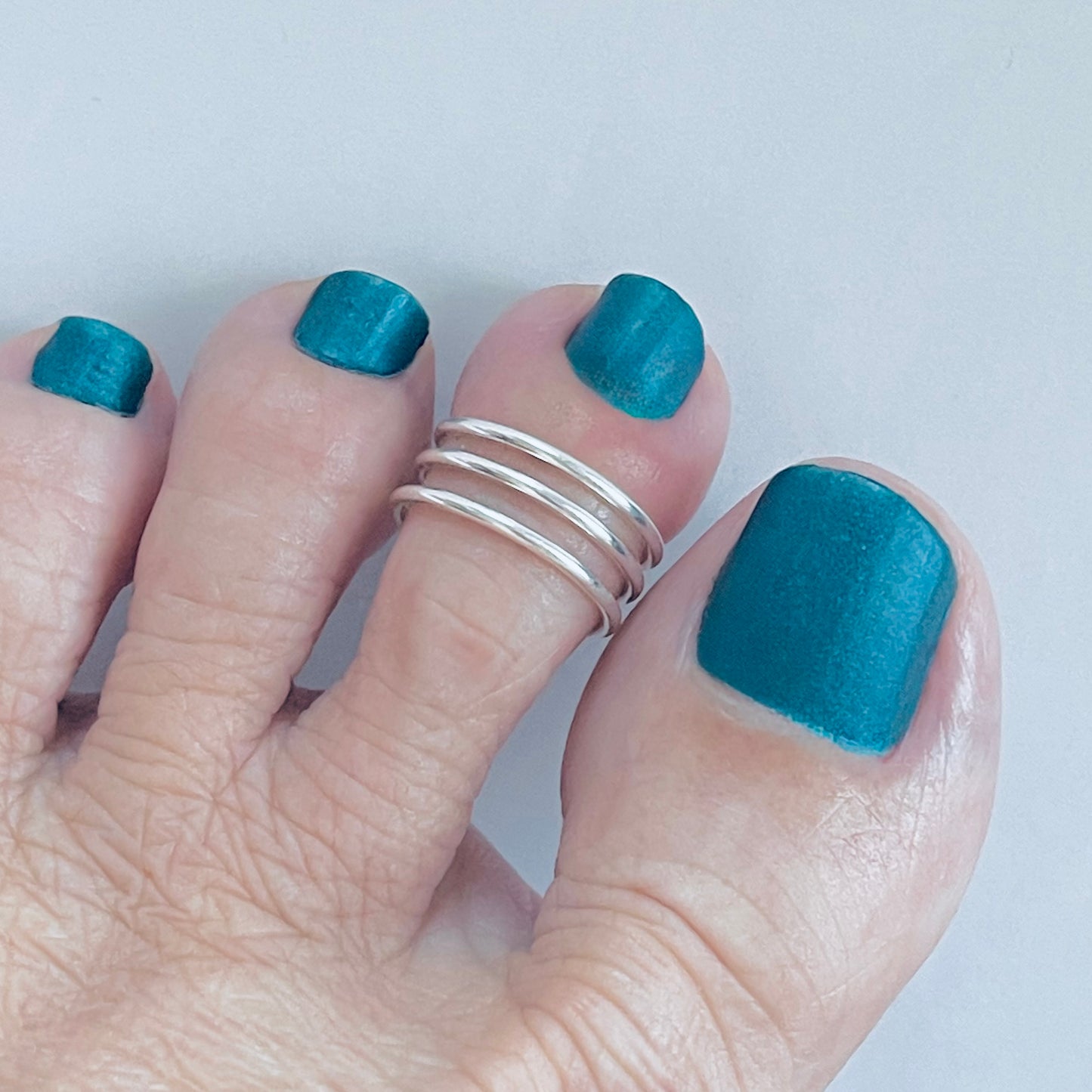 925 Sterling Silver Triple Band Cuff Toe Ring | Dainty & Stackable Silver Toe Ring