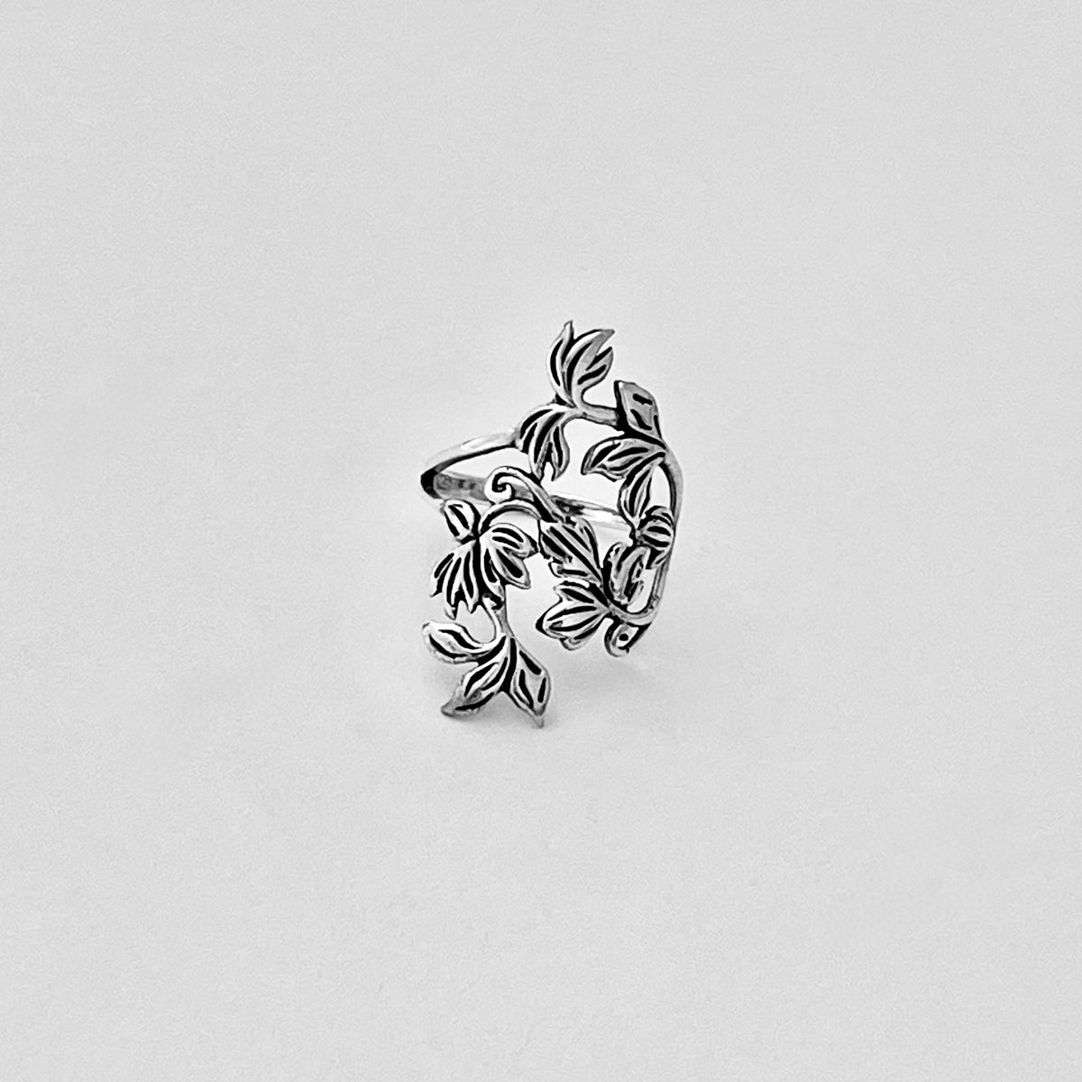 Sterling Silver Delicate Bouquet of Flower Ring  – Statement Boho Floral Silver Rings