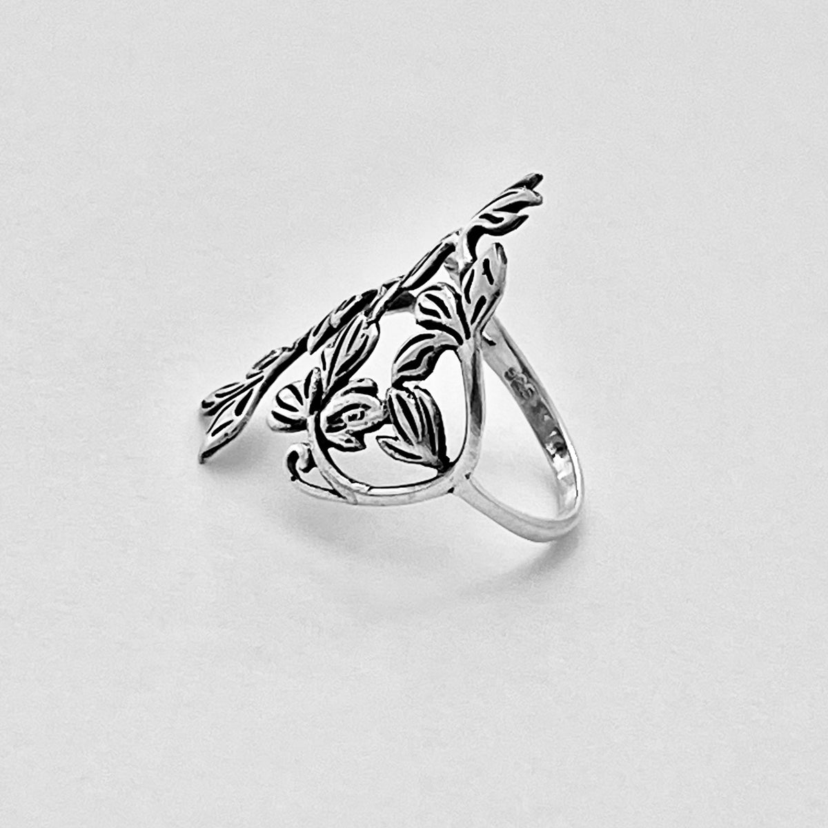 Sterling Silver Delicate Bouquet of Flower Ring  – Statement Boho Floral Silver Rings