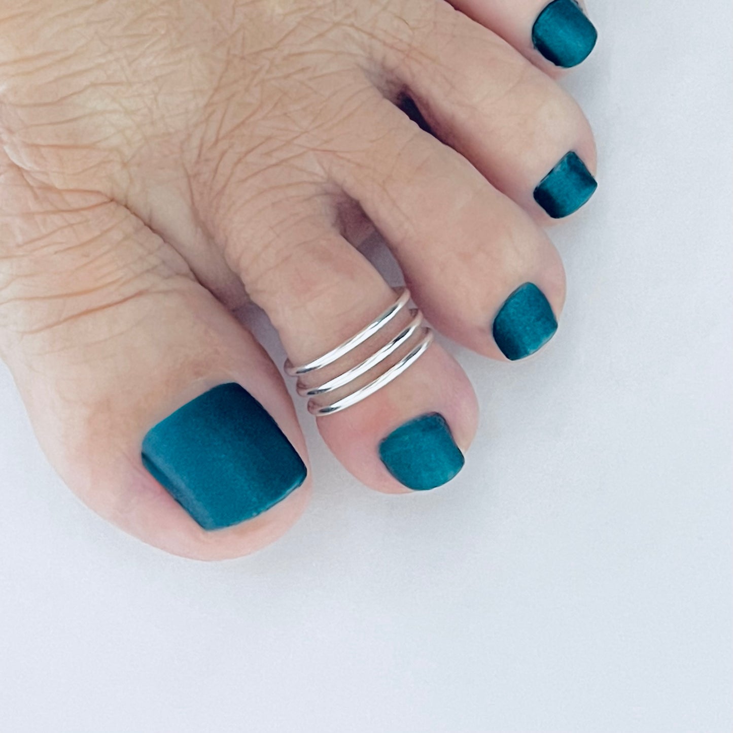 925 Sterling Silver Triple Band Cuff Toe Ring | Dainty & Stackable Silver Toe Ring