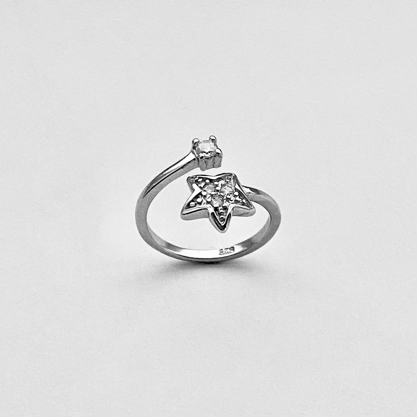 Sterling Silver Celestial CZ Star Toe Ring – Dainty Midi Pinky Silver Rings