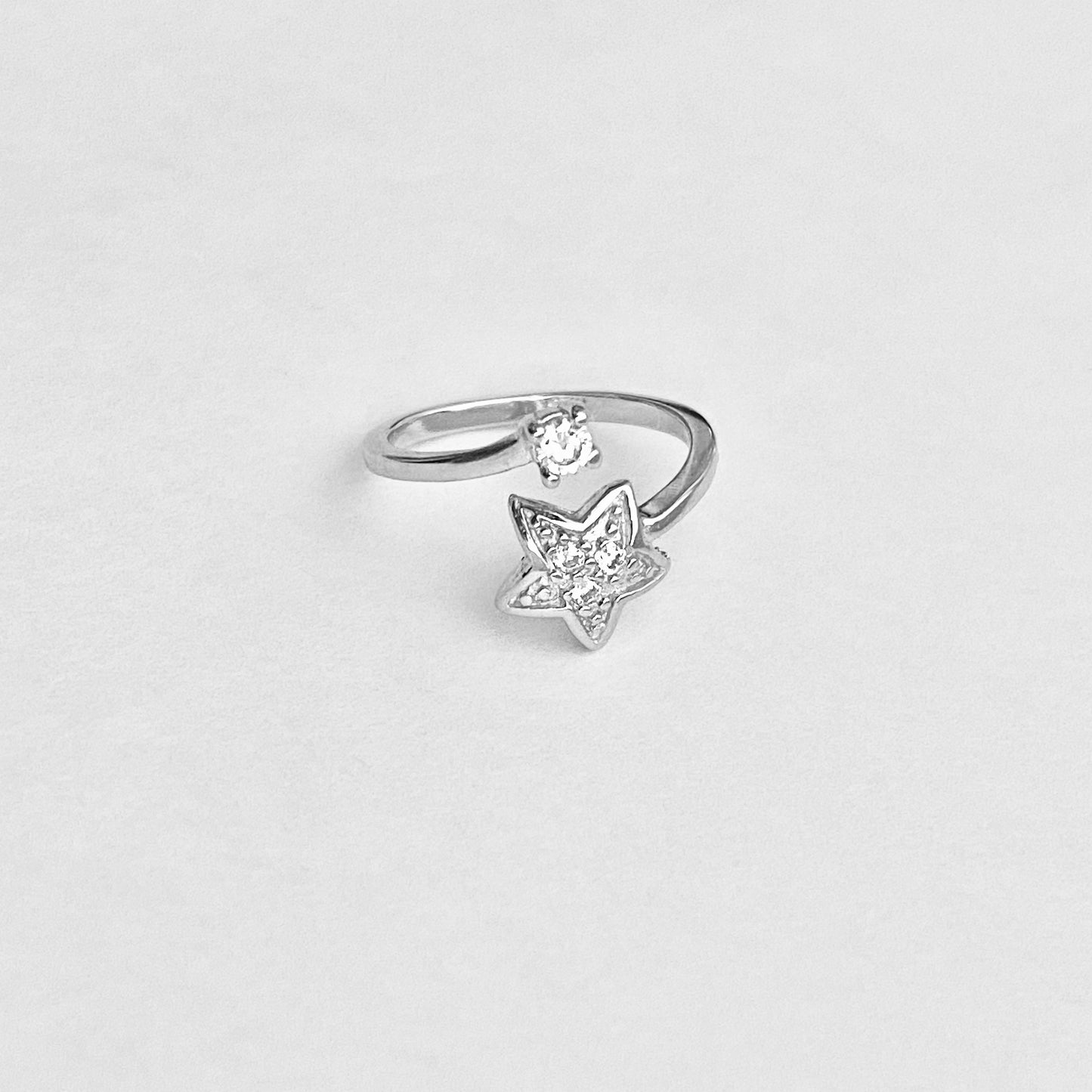 Sterling Silver Celestial CZ Star Toe Ring – Dainty Midi Pinky Silver Rings