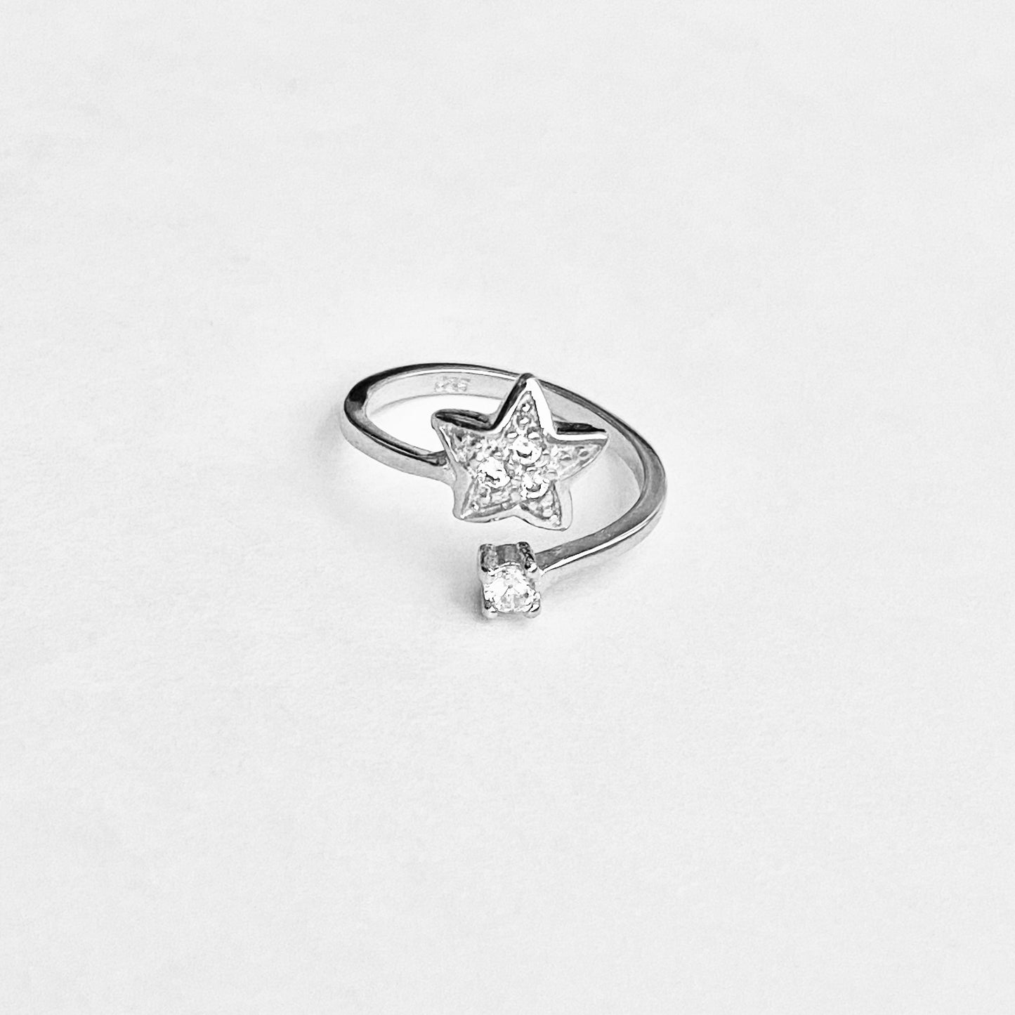Sterling Silver Celestial CZ Star Toe Ring – Dainty Midi Pinky Silver Rings