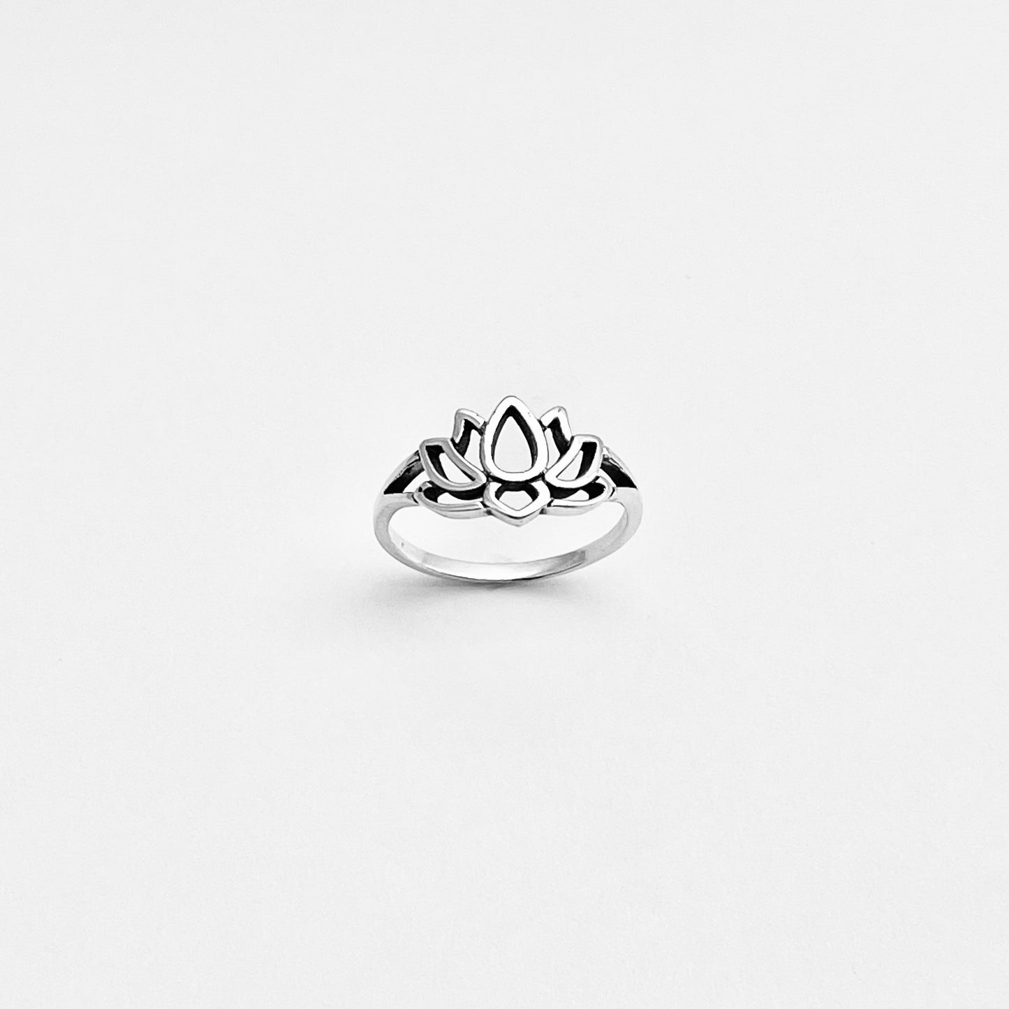 925 Sterling Silver Lotus Flower Ring | Spiritual Purity Yoga Silver Ring
