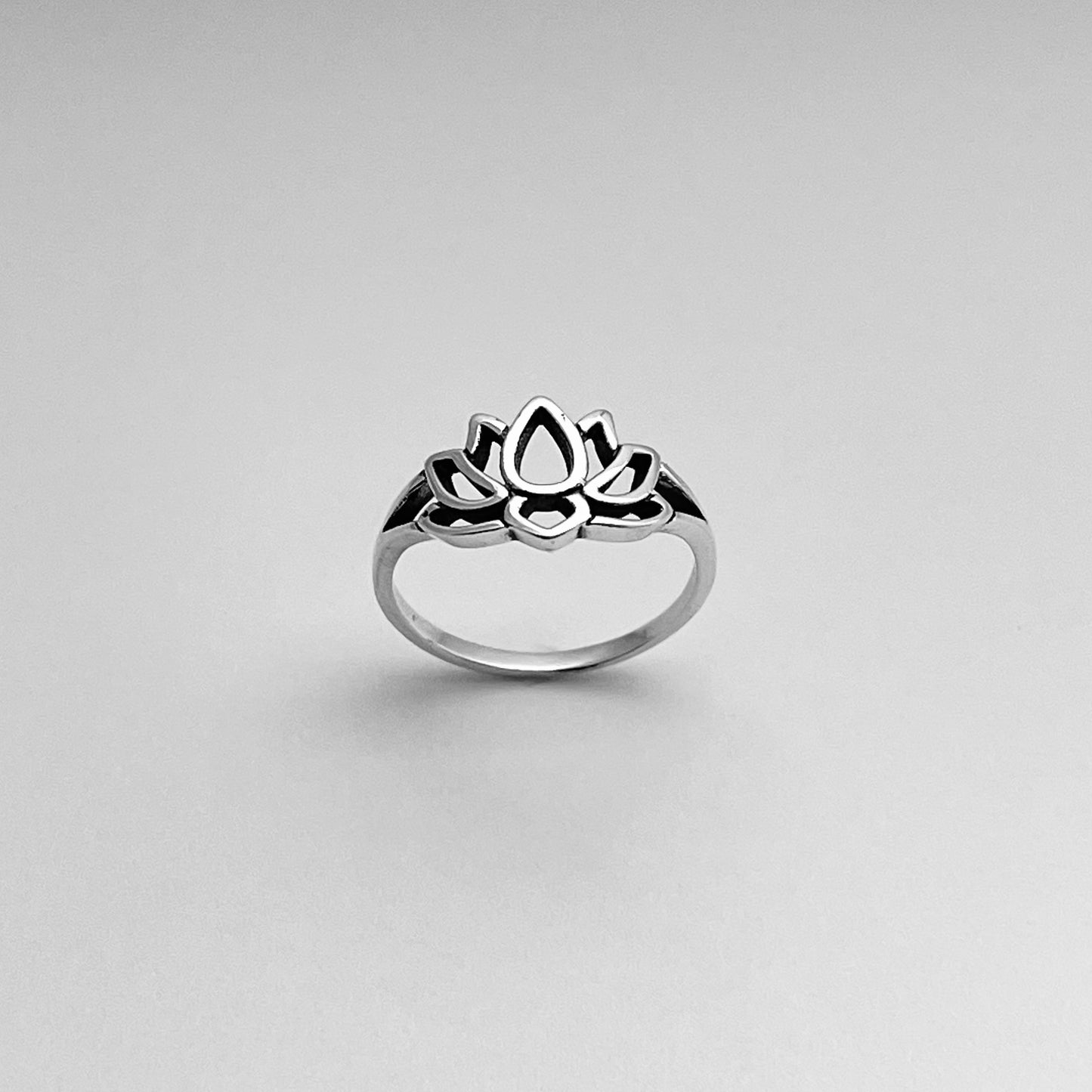 Sterling Silver Simple Lotus Ring, Purity Flower Rings, Spirit Ring