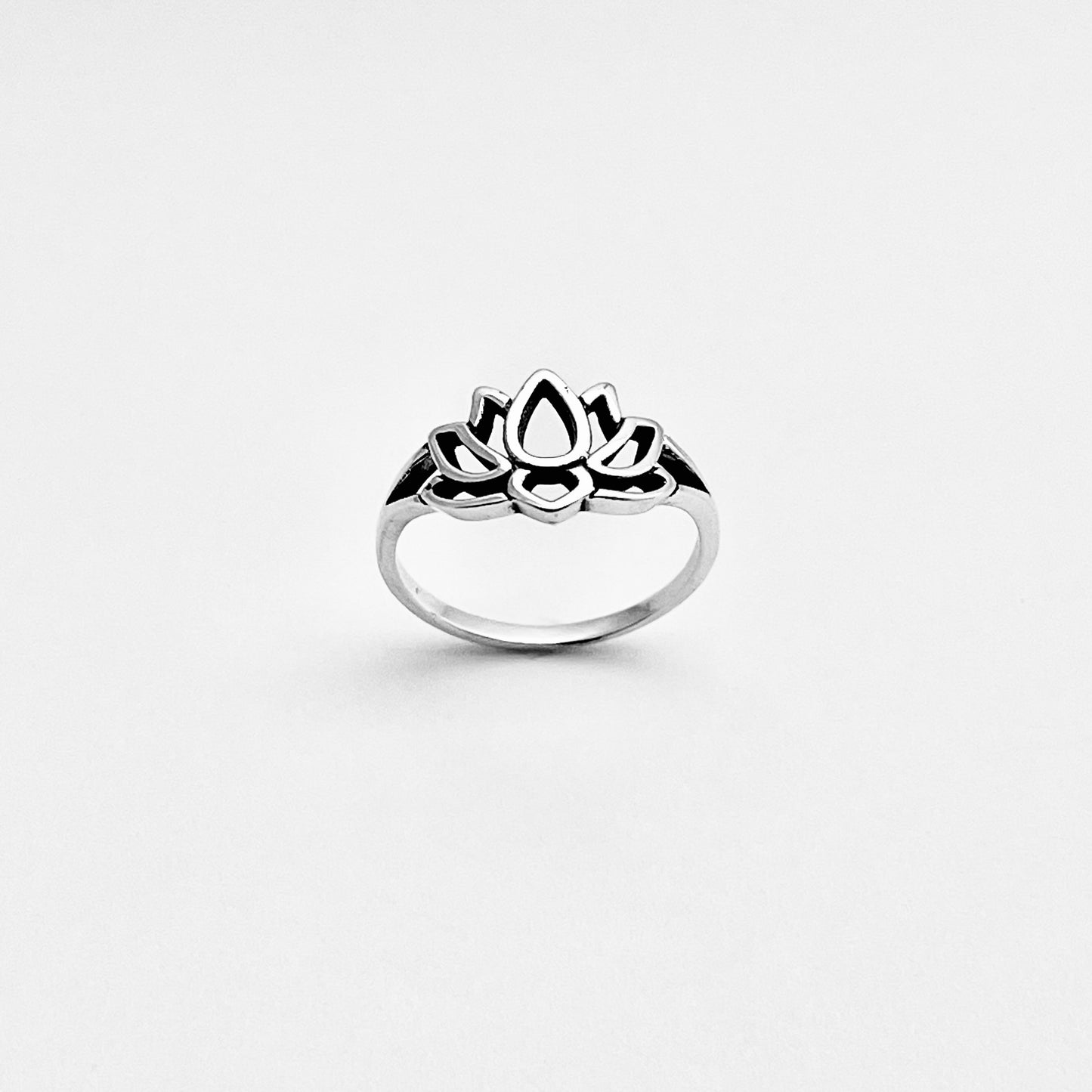 925 Sterling Silver Lotus Flower Ring | Spiritual Purity Yoga Silver Ring