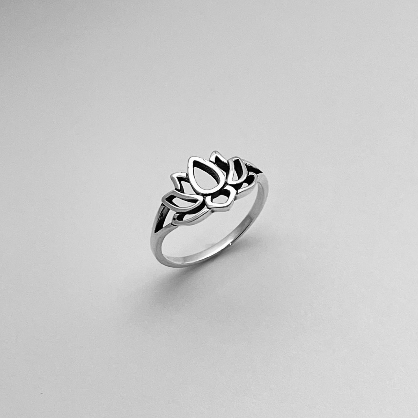 Sterling Silver Simple Lotus Ring, Purity Flower Rings, Spirit Ring