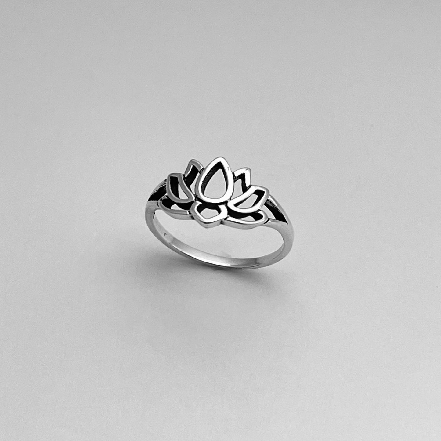 Sterling Silver Simple Lotus Ring, Purity Flower Rings, Spirit Ring