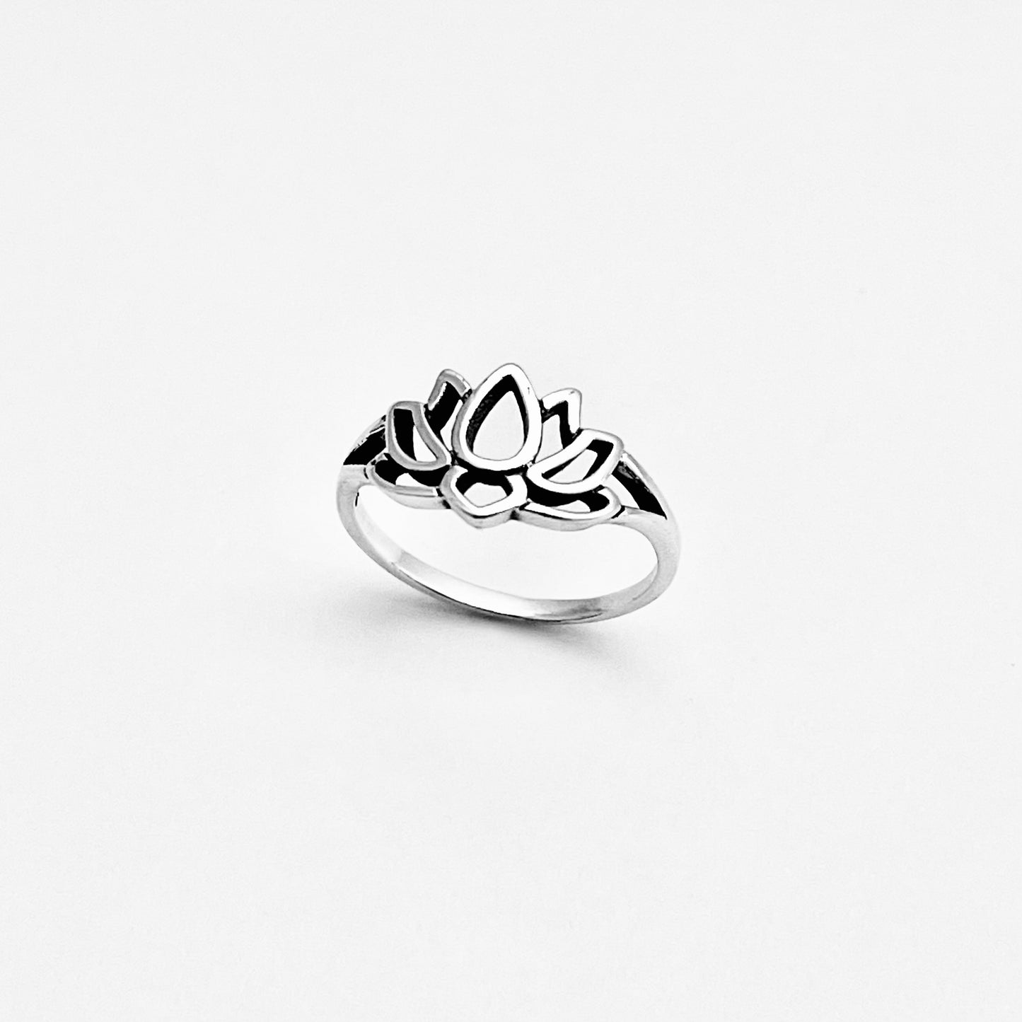 925 Sterling Silver Lotus Flower Ring | Spiritual Purity Yoga Silver Ring