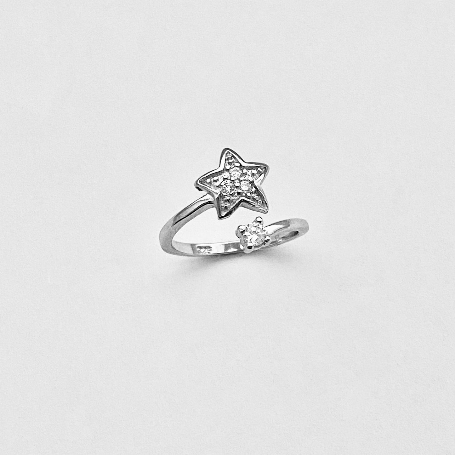 Sterling Silver Celestial CZ Star Toe Ring – Dainty Midi Pinky Silver Rings