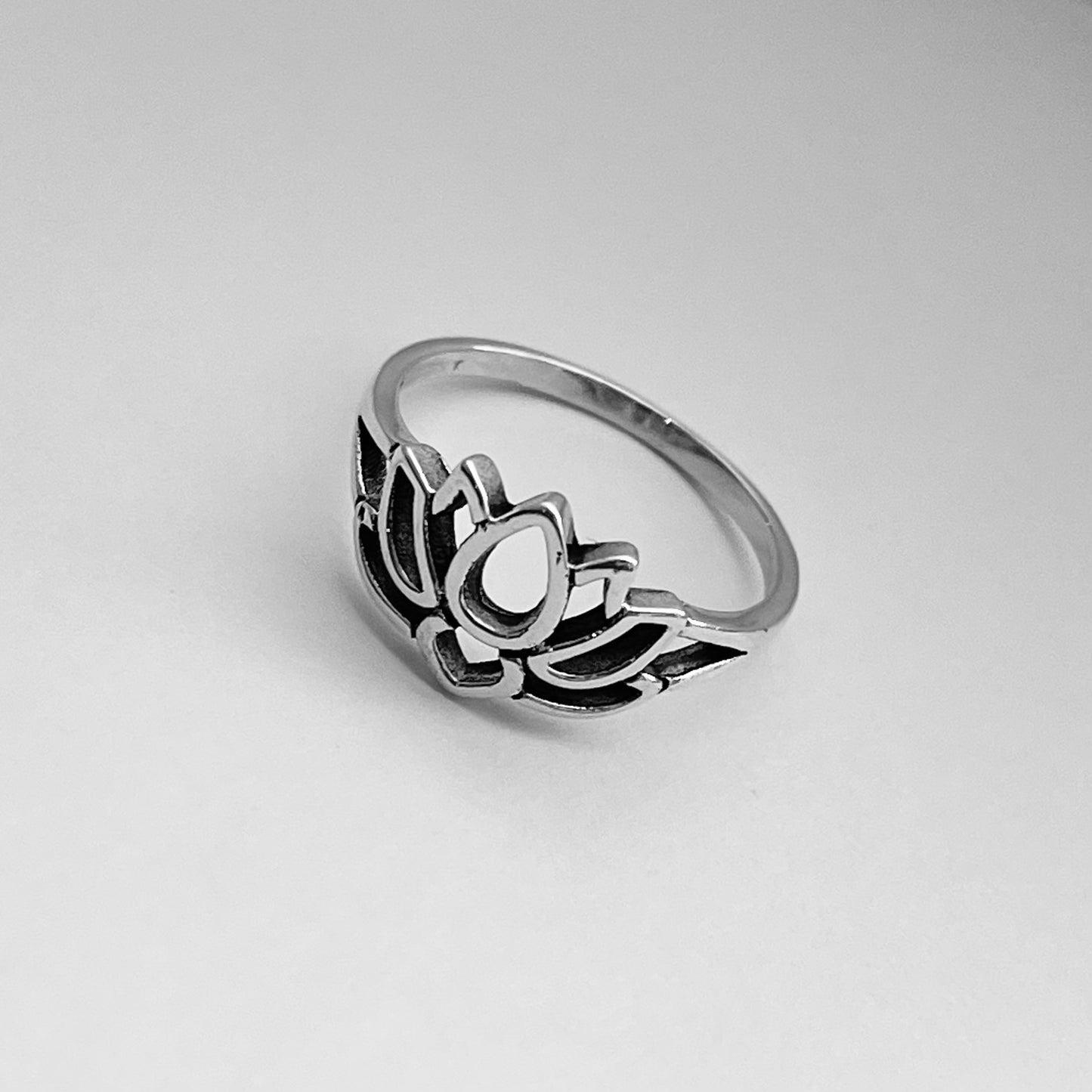 Sterling Silver Simple Lotus Ring, Purity Flower Rings, Spirit Ring