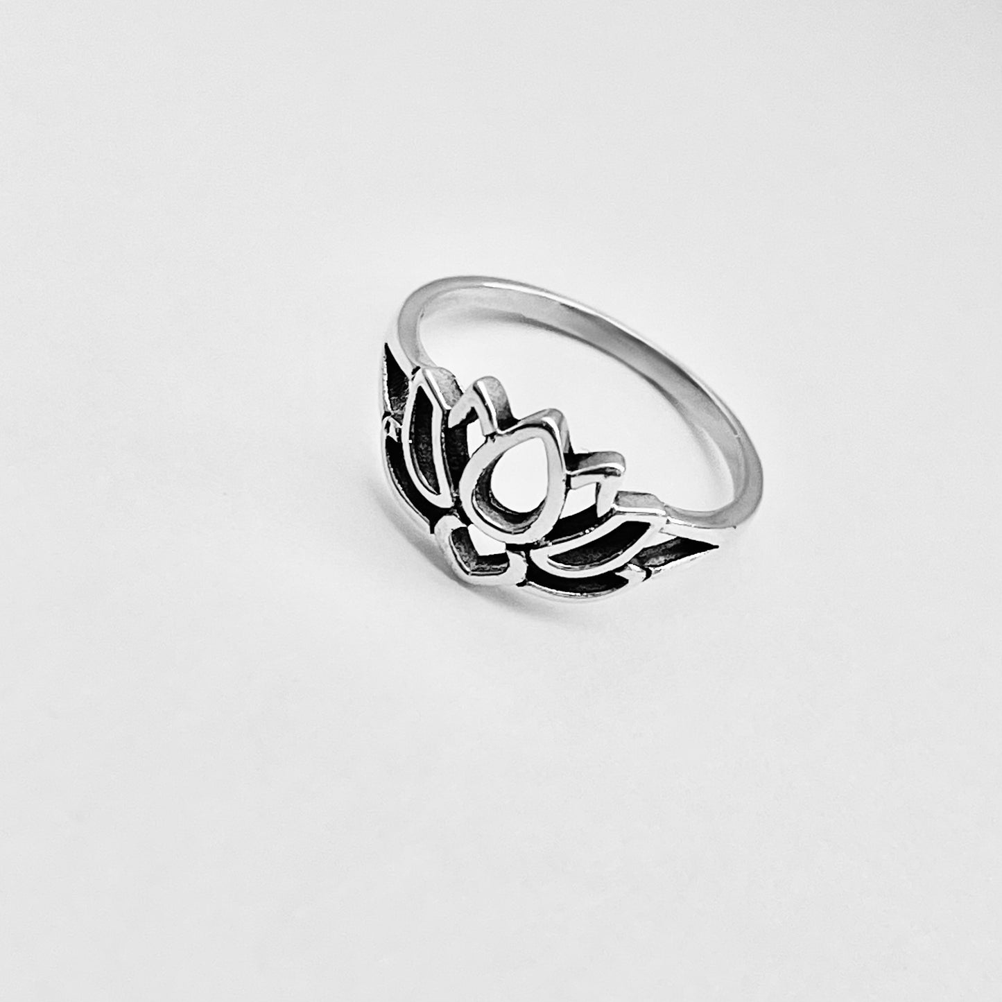 925 Sterling Silver Lotus Flower Ring | Spiritual Purity Yoga Silver Ring
