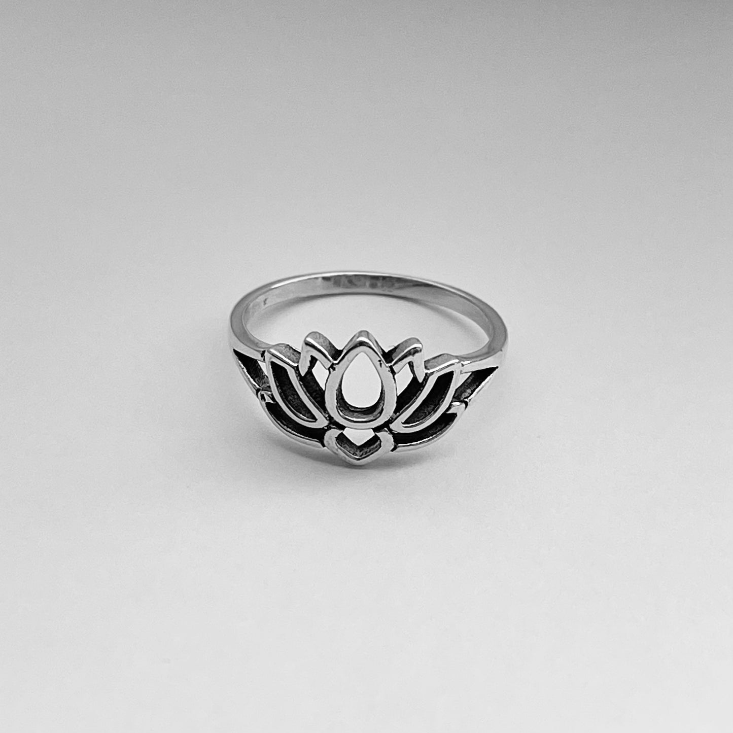 Sterling Silver Simple Lotus Ring, Purity Flower Rings, Spirit Ring