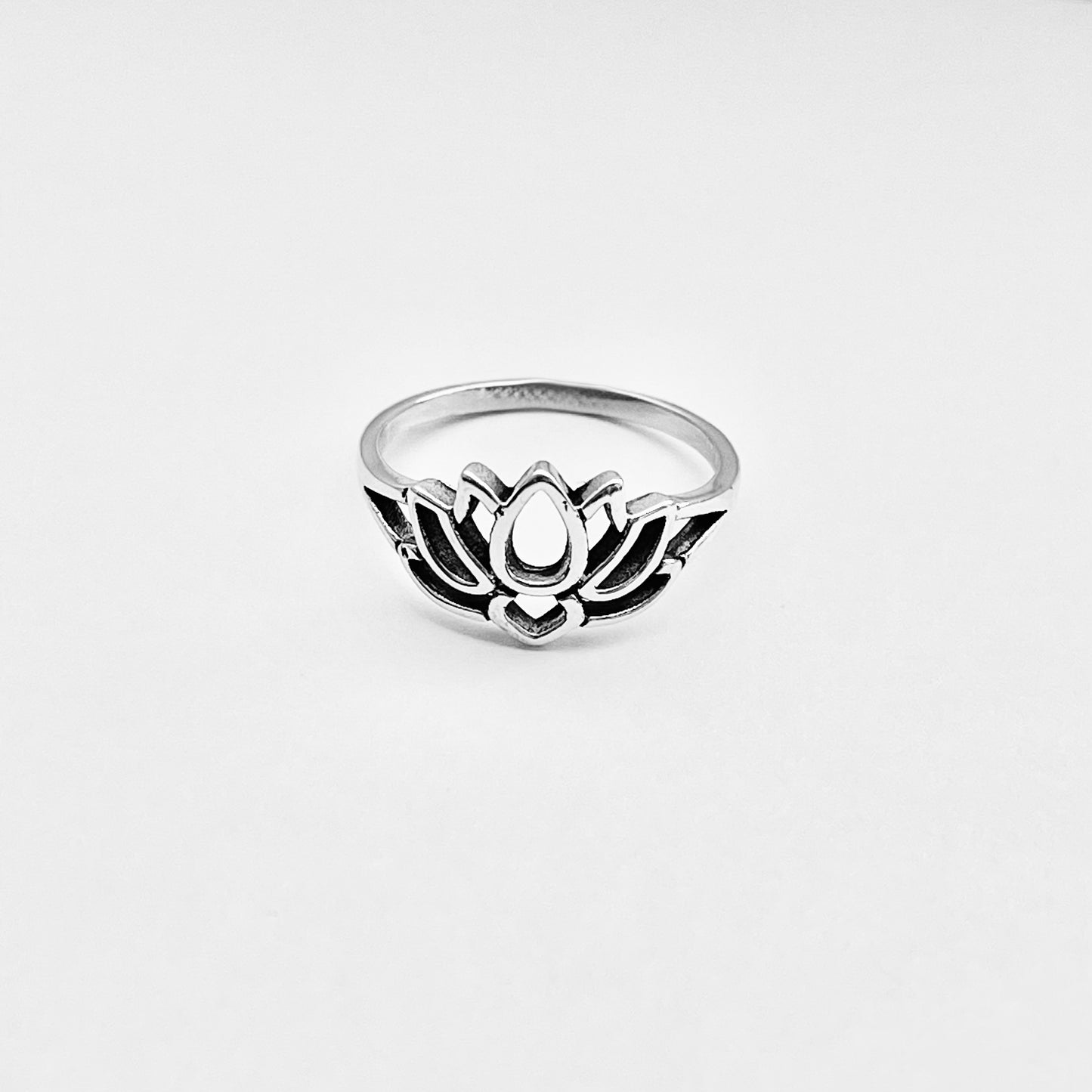 925 Sterling Silver Lotus Flower Ring | Spiritual Purity Yoga Silver Ring