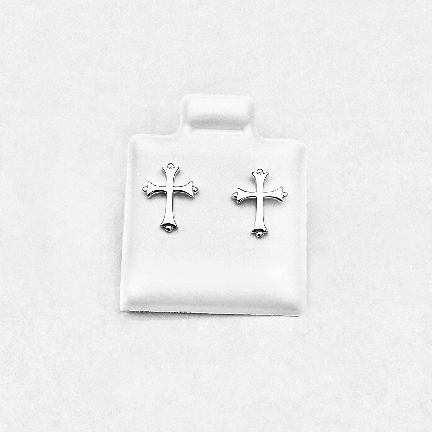 925 Sterling Silver Unisex Cross Stud Earrings | Religious & Protection Earring