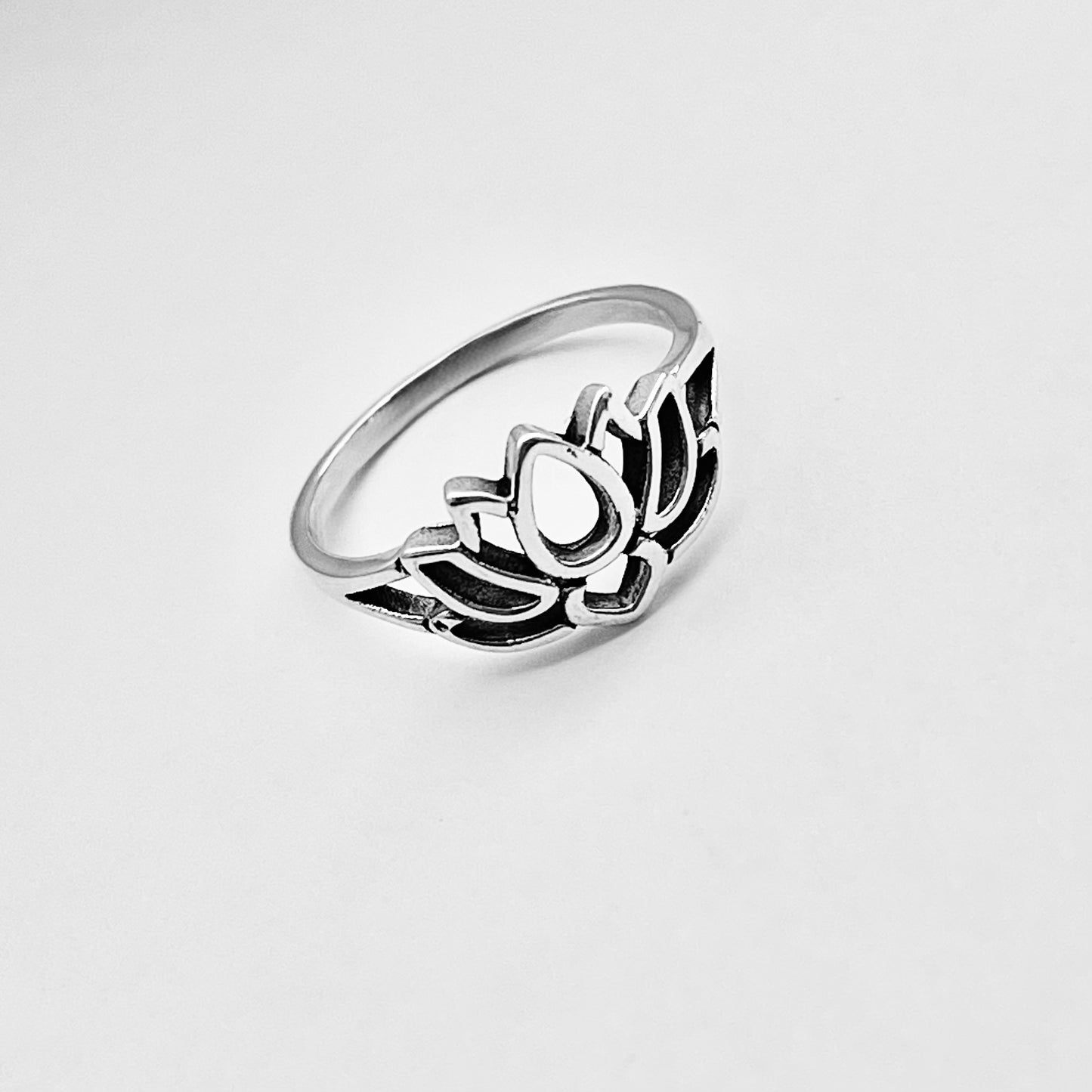 925 Sterling Silver Lotus Flower Ring | Spiritual Purity Yoga Silver Ring