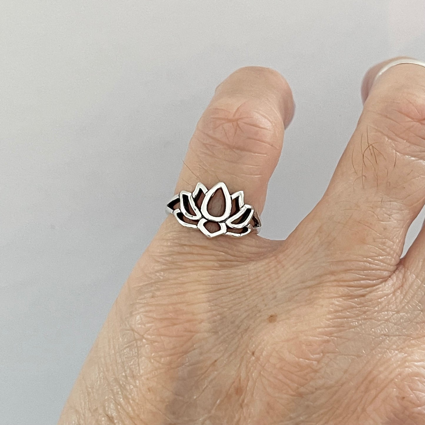 Sterling Silver Simple Lotus Ring, Purity Flower Rings, Spirit Ring